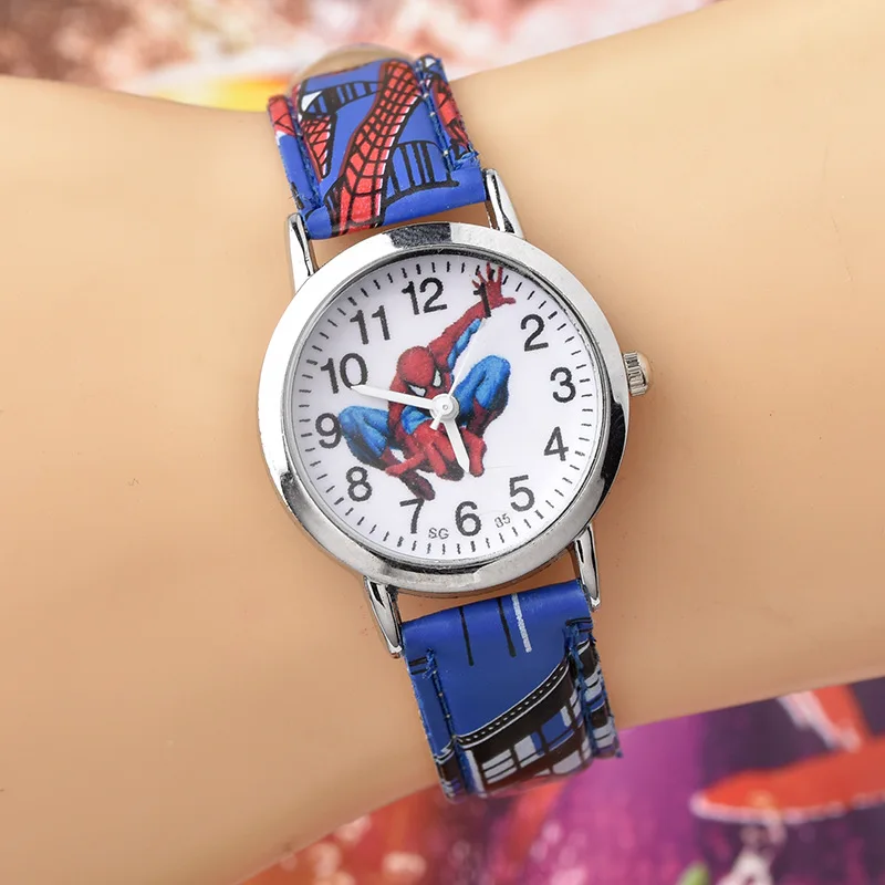 Hi-vin Kids Cartoon Leather Strap Quartz Watch