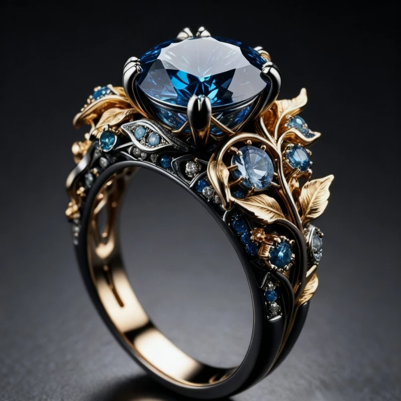 Hi-vin Elegant Crystal Pavé Statement Ring for Women