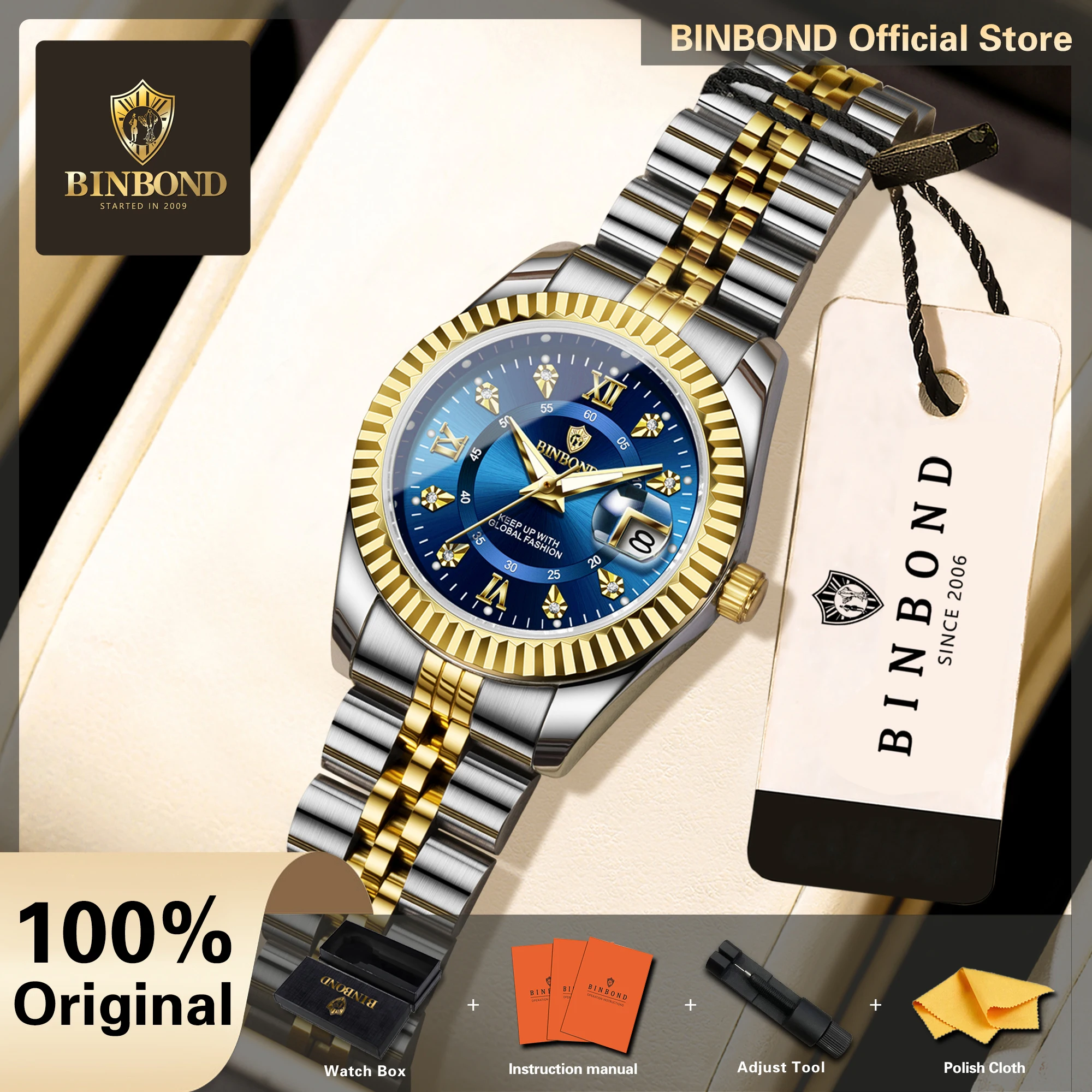 Hi-vin BINBOND Luxury Women's Quartz Watch