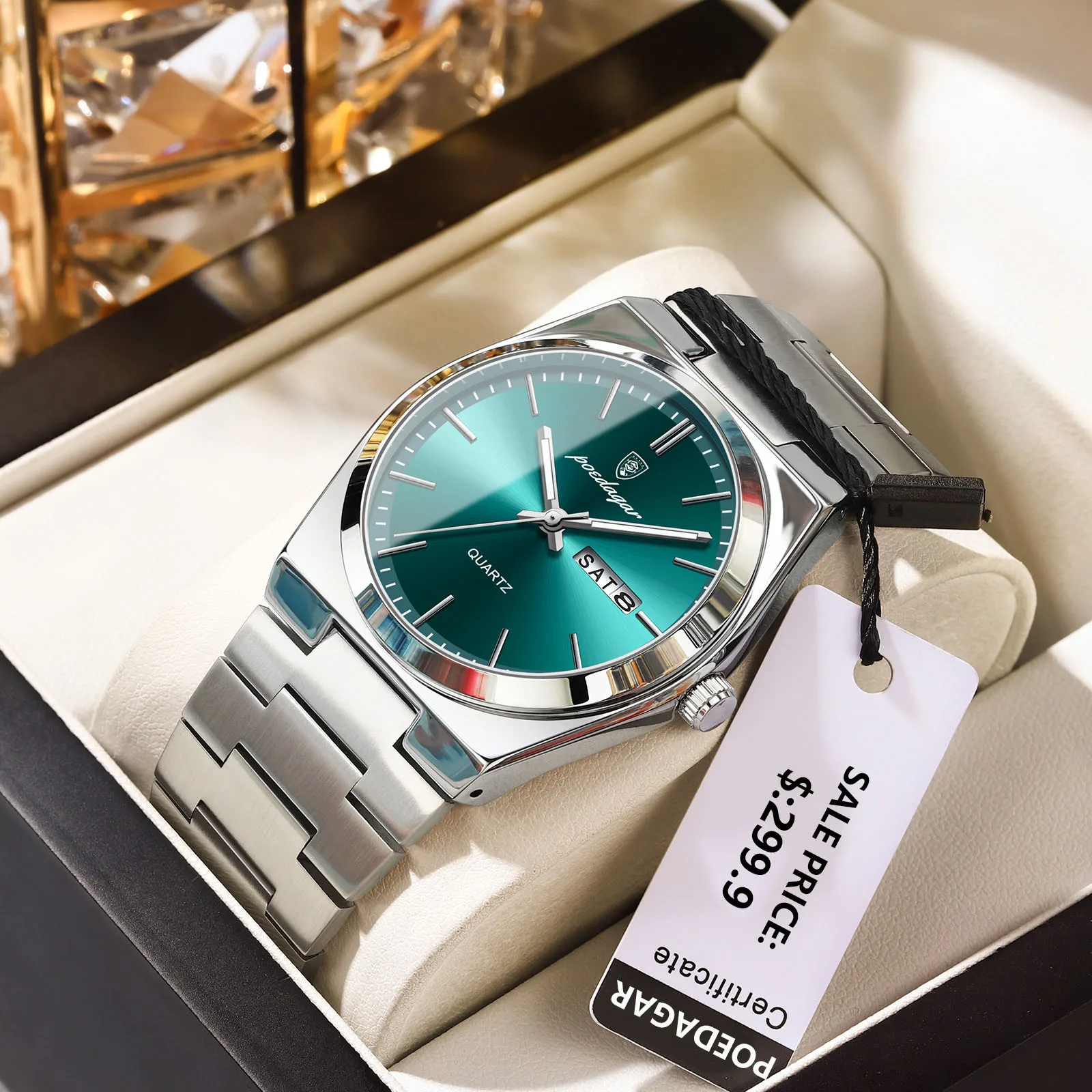 Hi-vin POEDAGAR Luxury Men's Stainless Steel Quartz Watch |