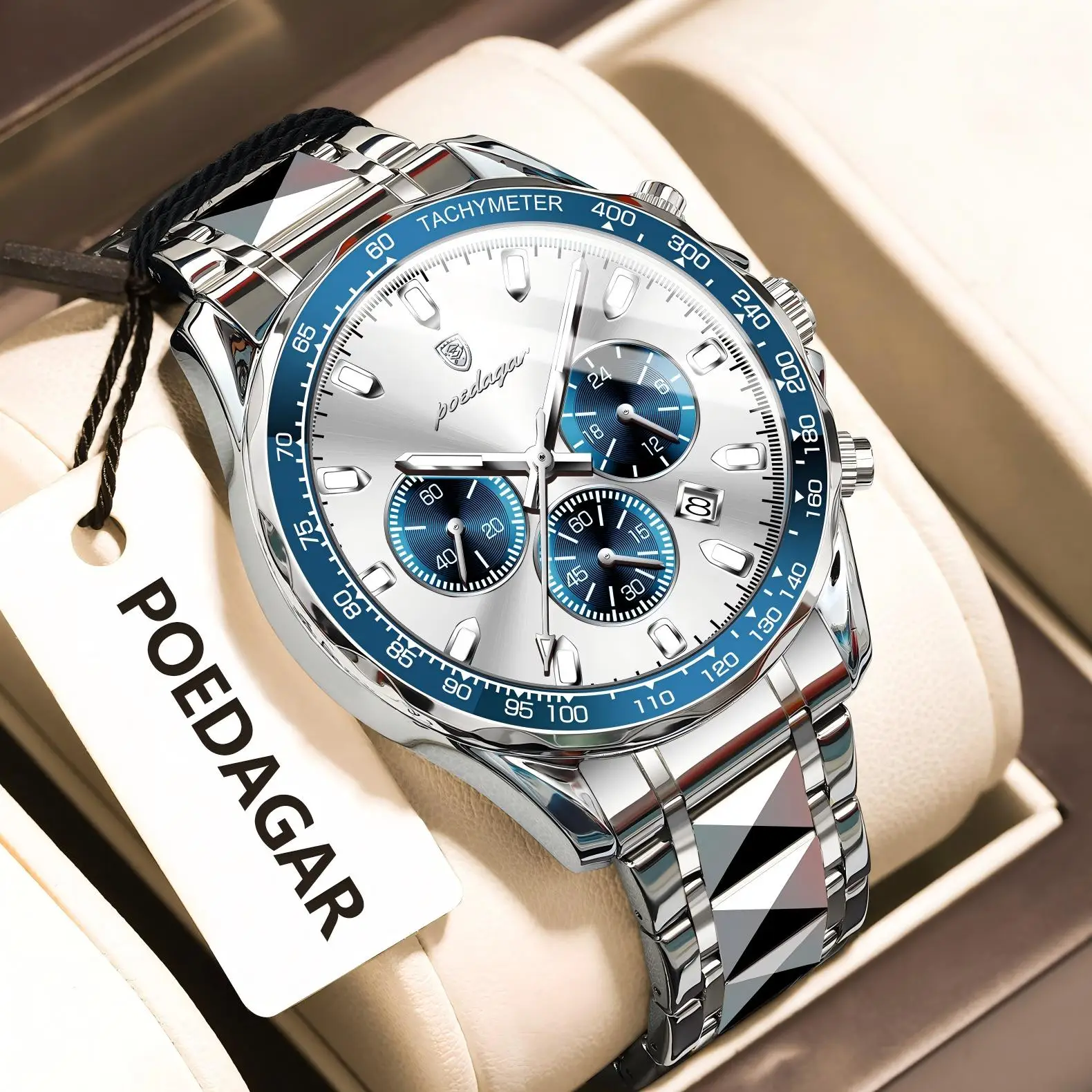 Hi-vin POEDAGAR Luxury Men's Chronograph Watch