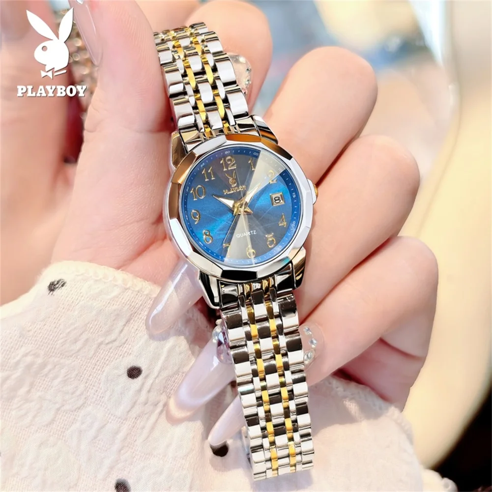Hi-vin PLAYBOY 3532 Luxury Women's Two-Tone Stainless Steel Quartz Watch