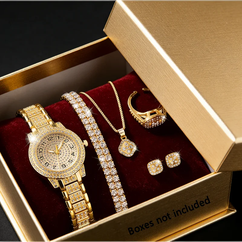 Hi-vin Elegant 6-Piece Women's Crystal Watch
