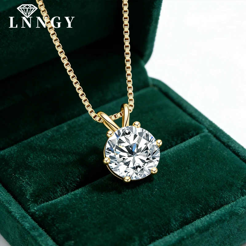Hi-vin Lnngy Certified Moissanite Solitaire Pendant Necklace