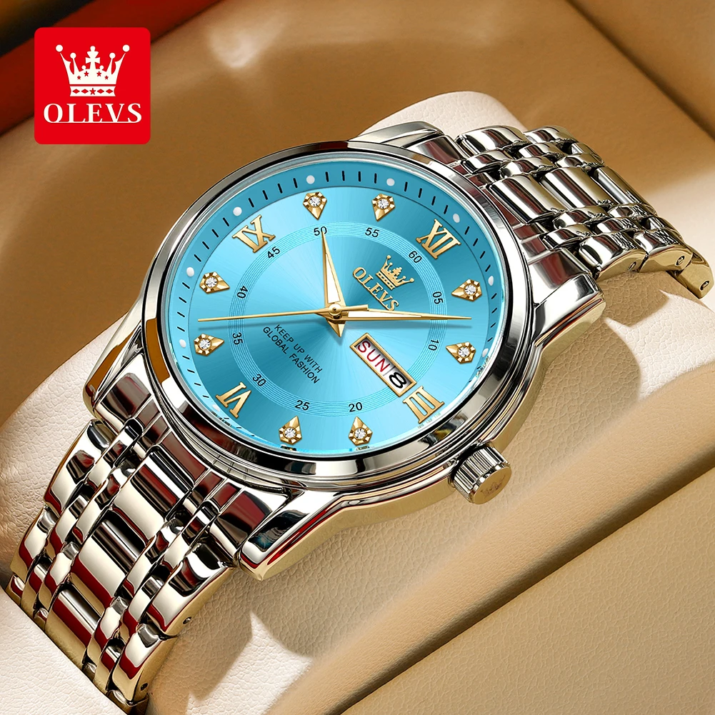 Hi-vin OLEVS 5513 Luxury Men's Stainless Steel Quartz Watch
