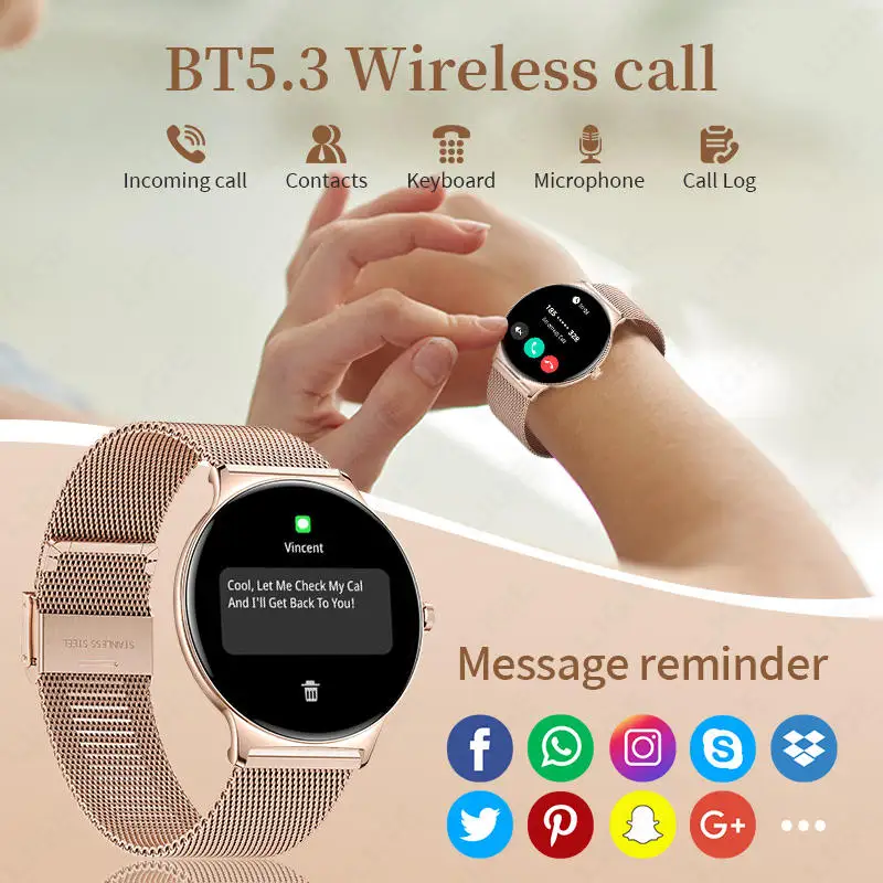 Hi-vin Ultra-Thin 7.9mm AMOLED Smart Watch for Women