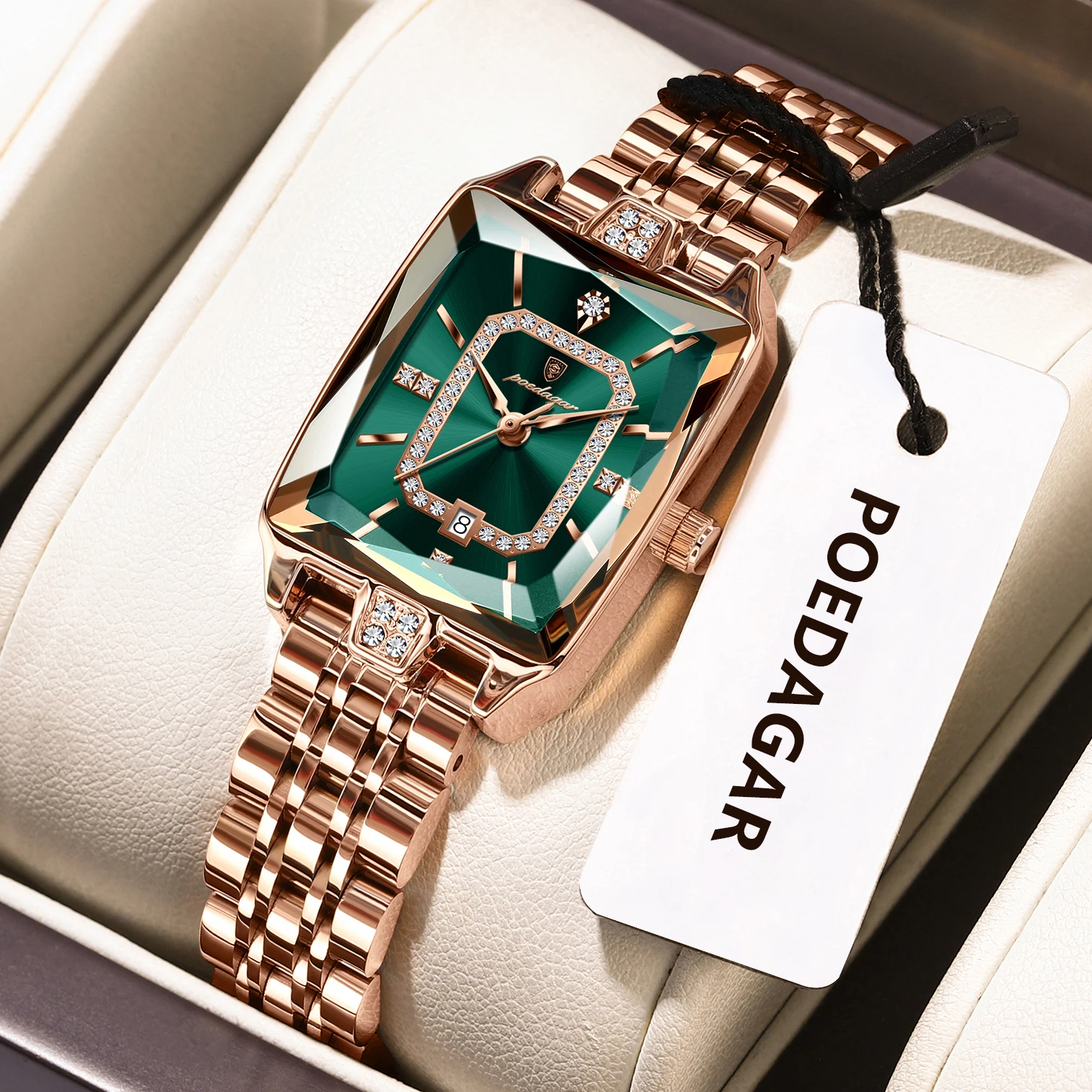 Hi-vin POEDAGAR Luxury Women's Rectangular Quartz Watch